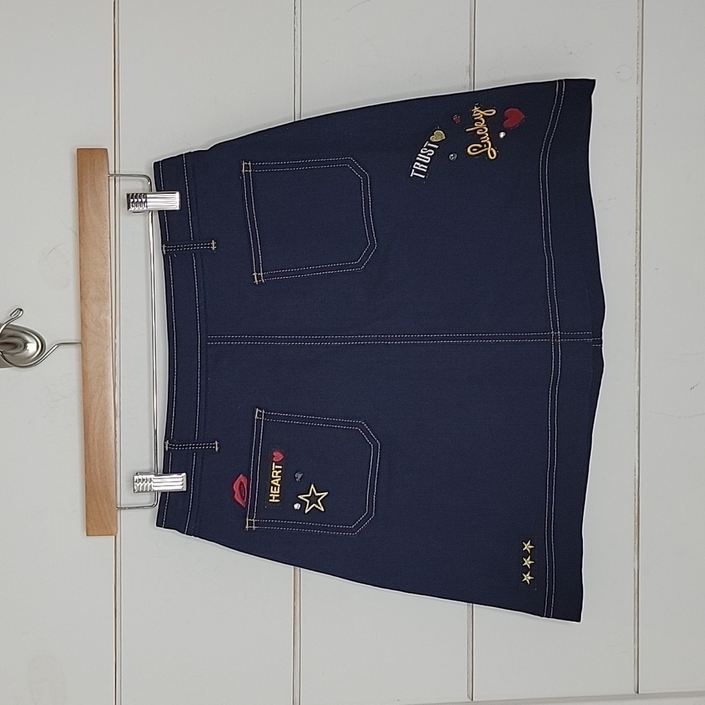 Y2K NWOT JASPAL small dark blue wash denim jean mini skirt cotton